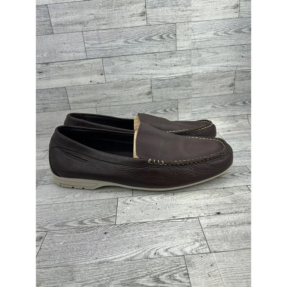 Rockport Men K73447 Brown Leather‎ adiPRENE Loafers Shoes Size 12 W Wide